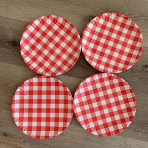 Red Plaid Plates